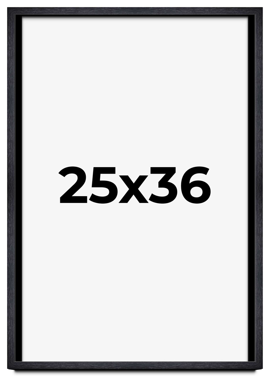 25x36 Shadow Box 1" Depth Black Picture Frame - UV Acrylic, Backing, Hanging Hardware